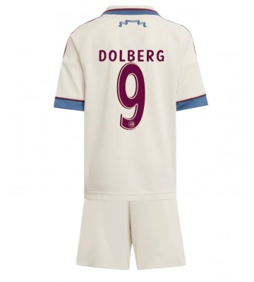 Ajax Kasper Dolberg #9 Tredjetrøje Børn 2025-26 Kortærmet (+ Korte bukser)